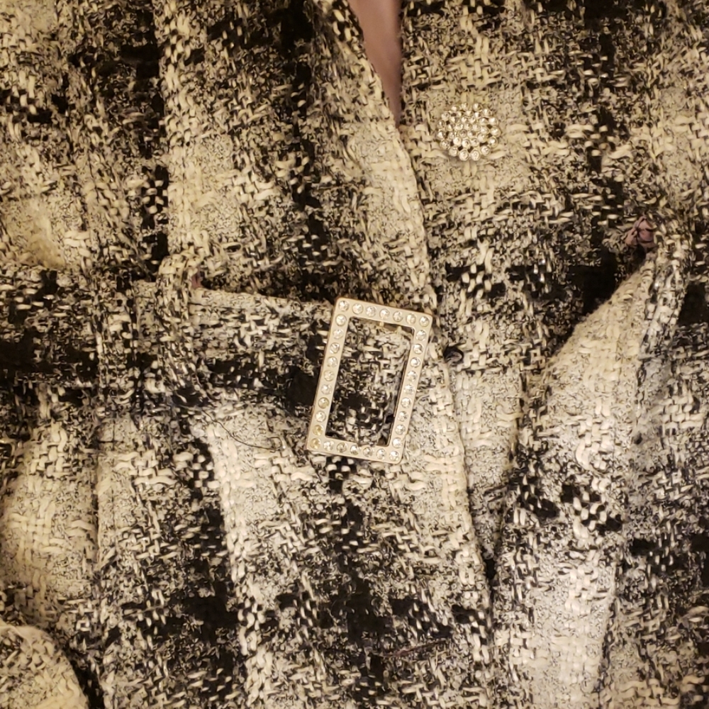Dressy Belted Textured Peacoat - Picture 4 of 4